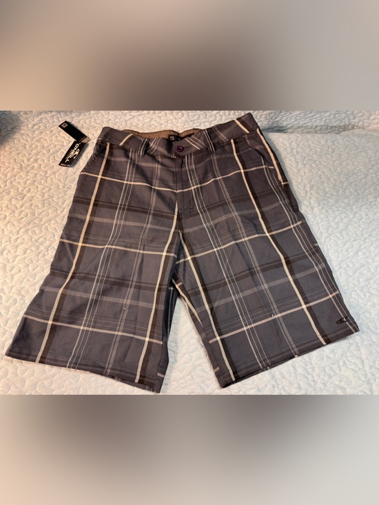 O'Neill Other - Quiksilver Charcoal and Beige Plaid Swim Shorts